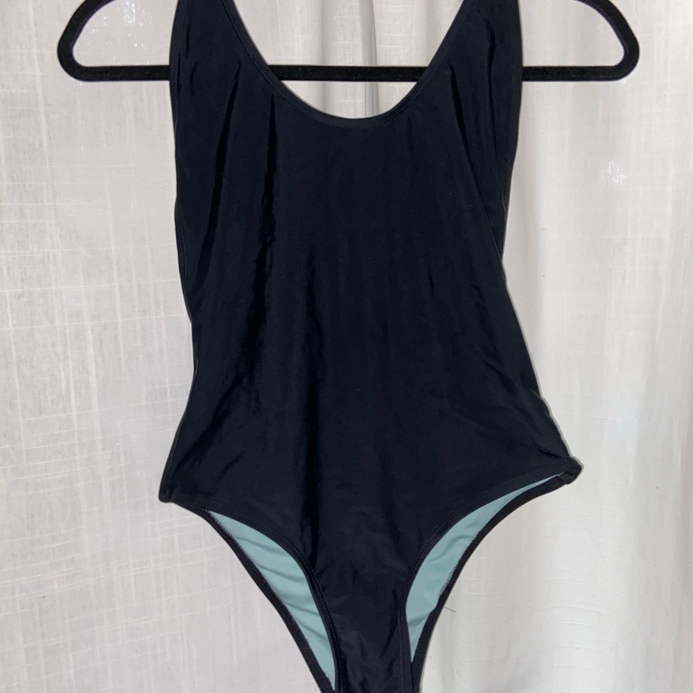 Forever 21 Black Strappy One Piece Bathing Suit